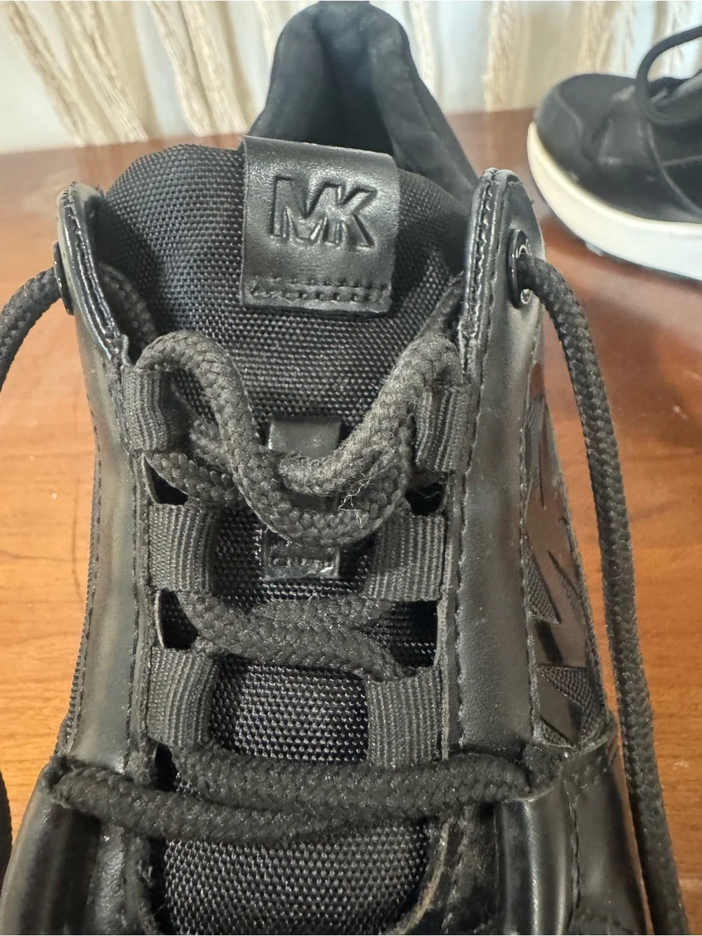 Michael Kors Black and White Platform Lace-Up Trainer